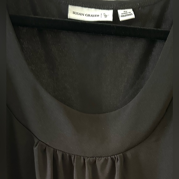 Sz 2X Susan Graver Essentials sleeveless Black top. EUC perfect for layering!! - Picture 7 of 7